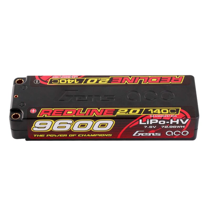 7.6V 9600mAh 2S 140C Hardcase LiHV: 5mm Tubes