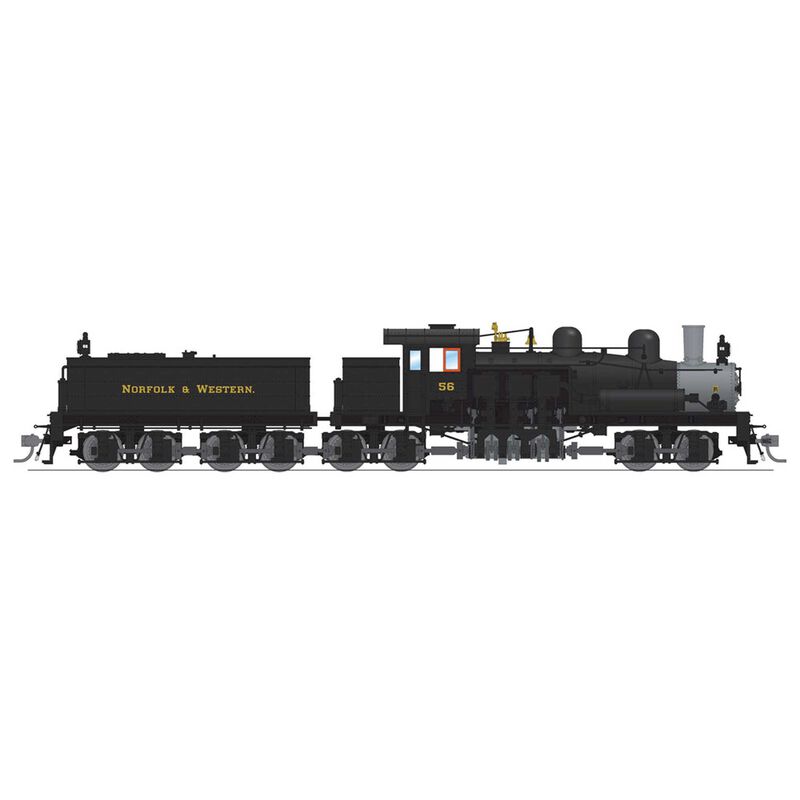 HO Class D 4 Truck Shay Locomotive, N&W 56 with Paragon 4