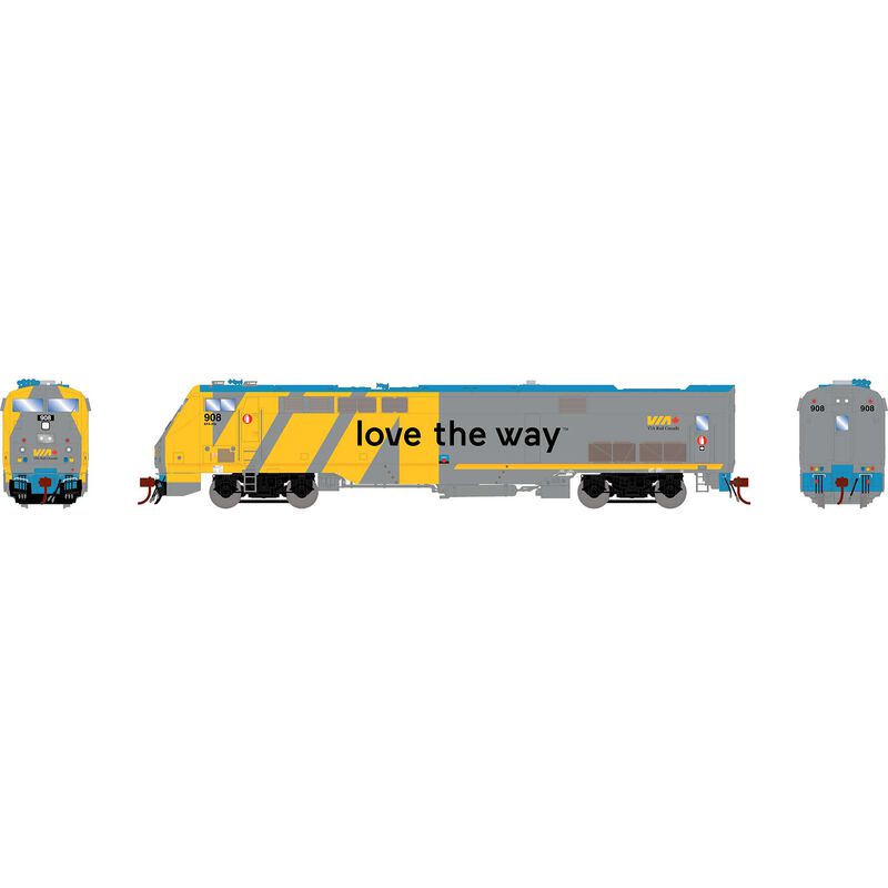 HO P42DC Locomotive, VIA, Love the Way #908