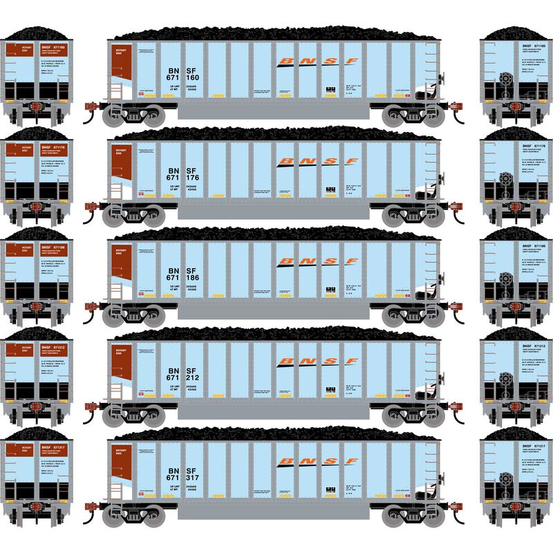 N ATH Bethgon Coalporter w/Coal Load, BNSF #671160/671176/671186/671212/671317 (5)