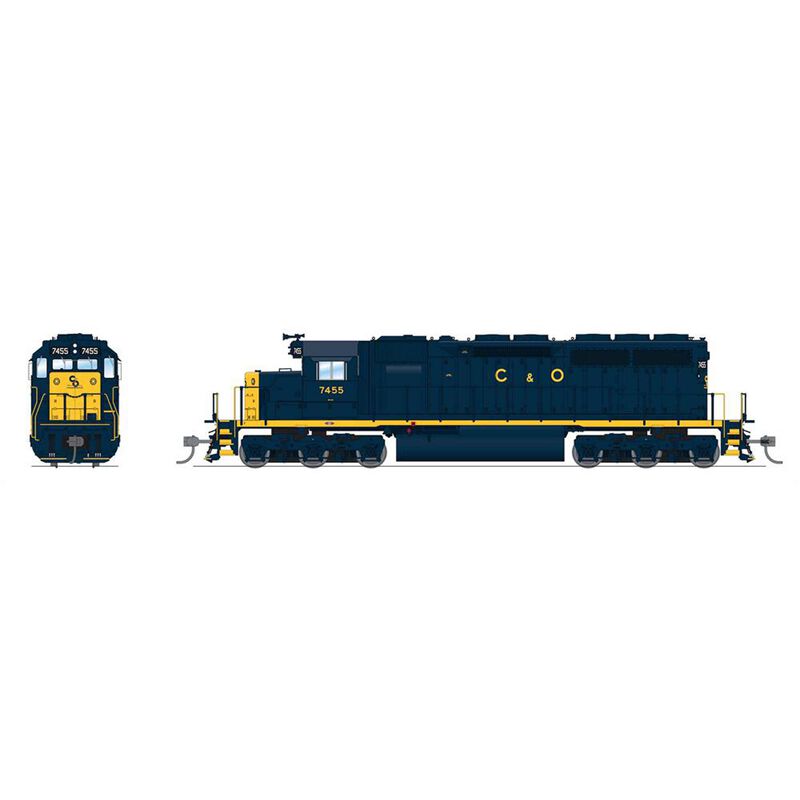 HO, EMD SD40, Blue with Yellow, Paragon 4, C&O 7462