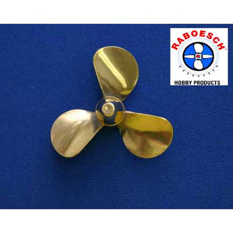 Brass 3-Blade Prop,2.0 Pitch,1-1/2"Right