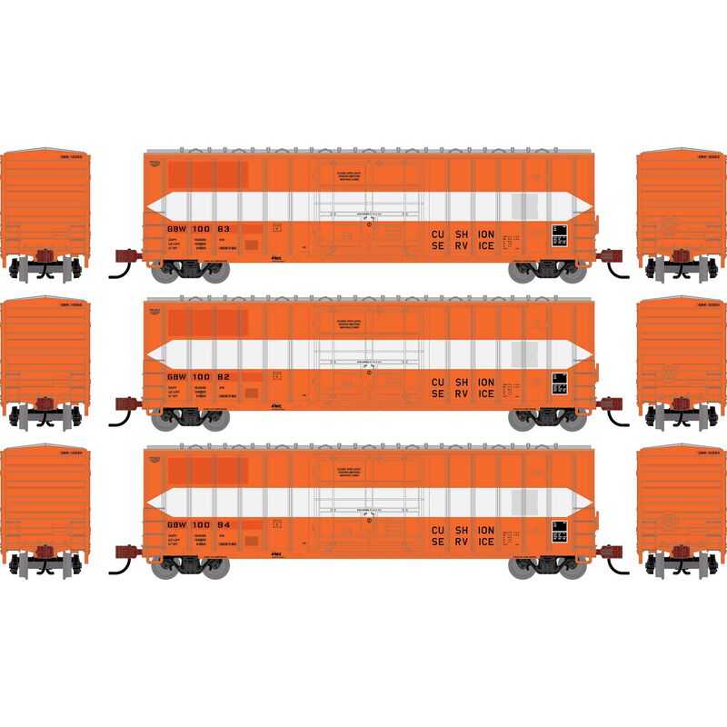 N ATH 50' FMC 5327 12' Plug Door Box Car, GBW #10063/10082/10094 (3)