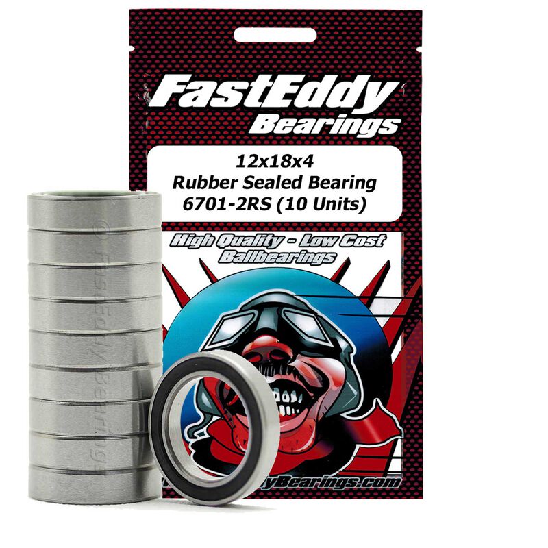 12x18x4 Rubber Sealed Bearing, 6701-2RS (10)