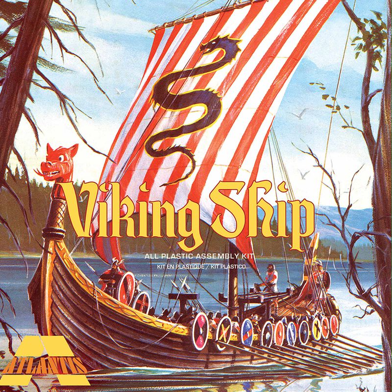 Viking Ship with Oarsmen and Crew