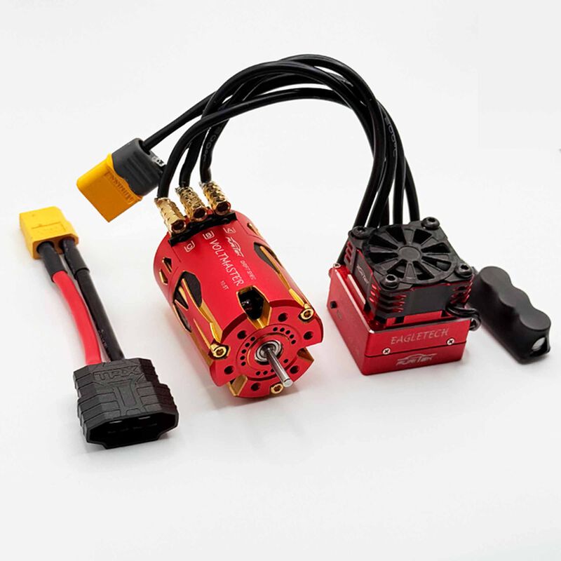 Furitek VoltEagle 1/10 Drift Combo – RED Edition (Plug & Play Brushless Sensored System for Traxxas 4-Tec Drift)