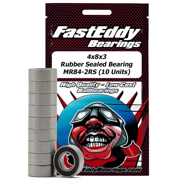 4x8x3 Rubber Sealed Bearing, MR84-2RS (10)