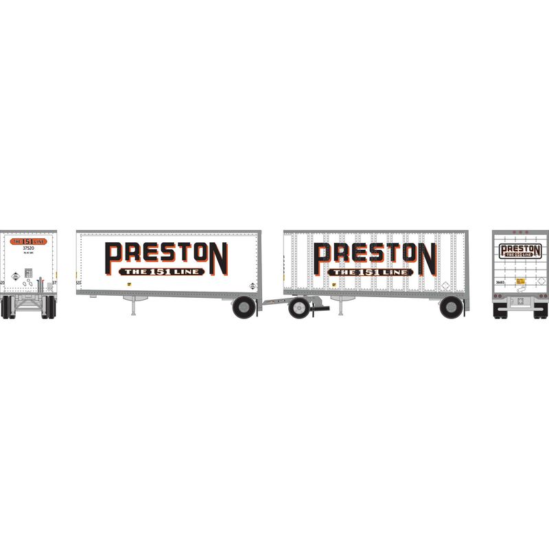 N ATH 28' Wedge Trailers Smooth Side/ Ext. Post (2) with Dolly, Preston- Trailers: 37520-SM; 36683-EP- Dolly: 102395