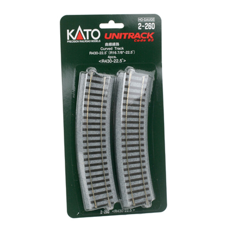 HO 430mm 16-7/8" Radius Curve 22.5-Degree (4)
