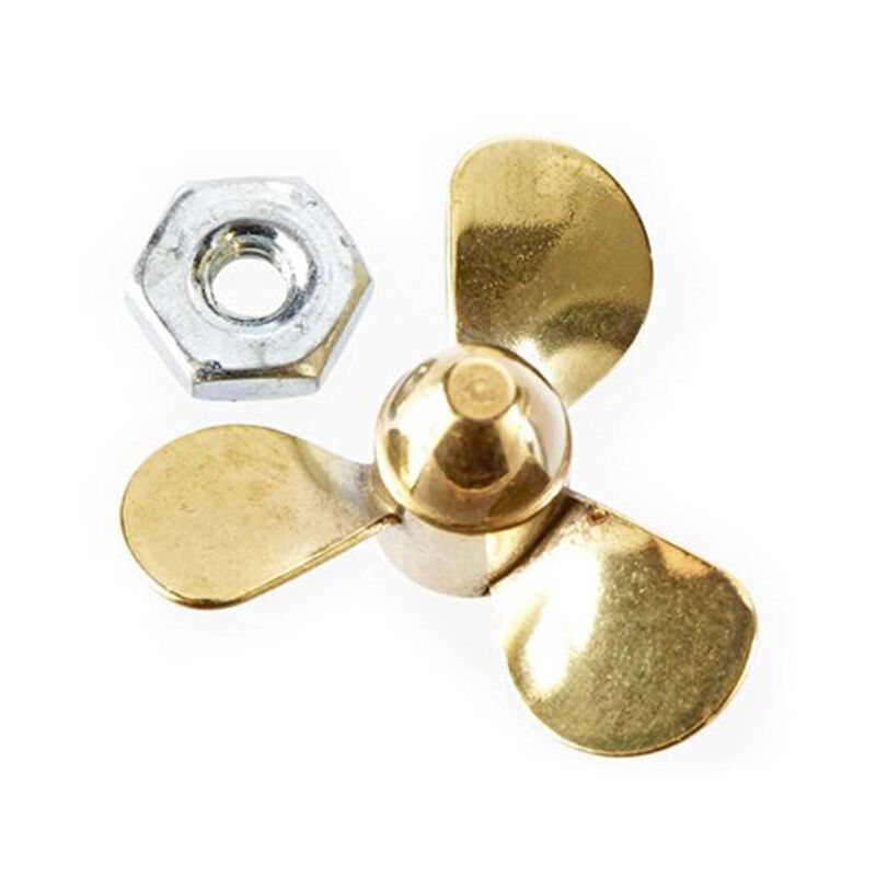 3 Blade Brass Right Hand Prop 1 x 1" : 1/8" Shaft