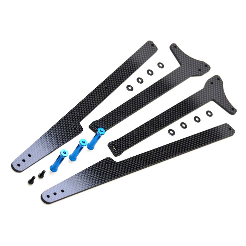 RC Wheelie Bar Set, 12" Carbon Alloy, Adjustable: Team Associated DR10