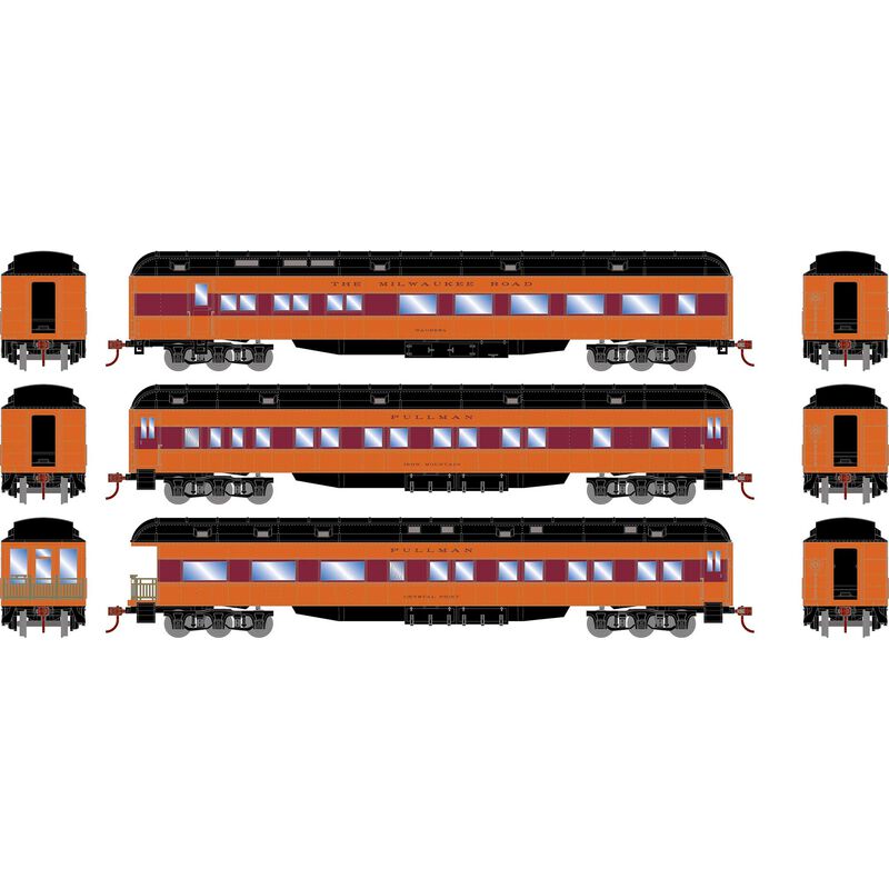 HO Heavyweight Diner / Coach / Observation, MILW #1 (3)