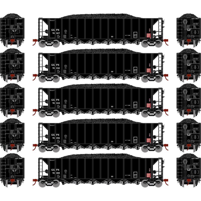 HO RTR 5-Bay Rapid Discharge Hopper, GGPX #1 (5)