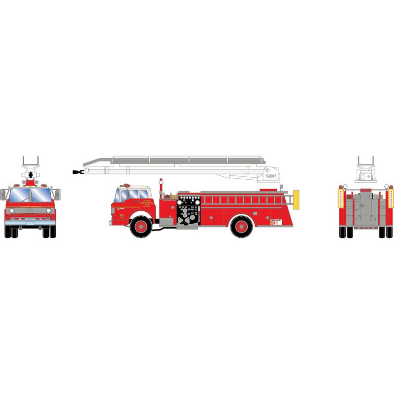 HO ATH Ford C Fire Truck Telesqurt, San Francisco #HT-8
