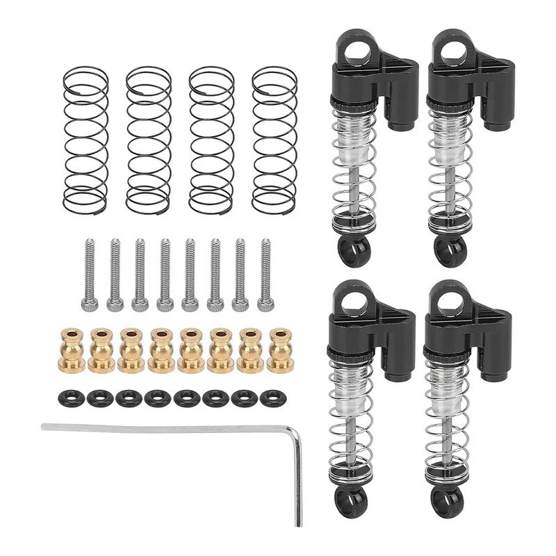 Machined Alloy 37mm Piggyback Shocks (4) for Axial 1/24 SCX24 Rock Crawler
