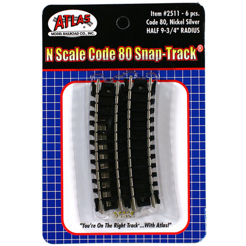 N Code 80 9.75" Radius 1/2 Curve (6)