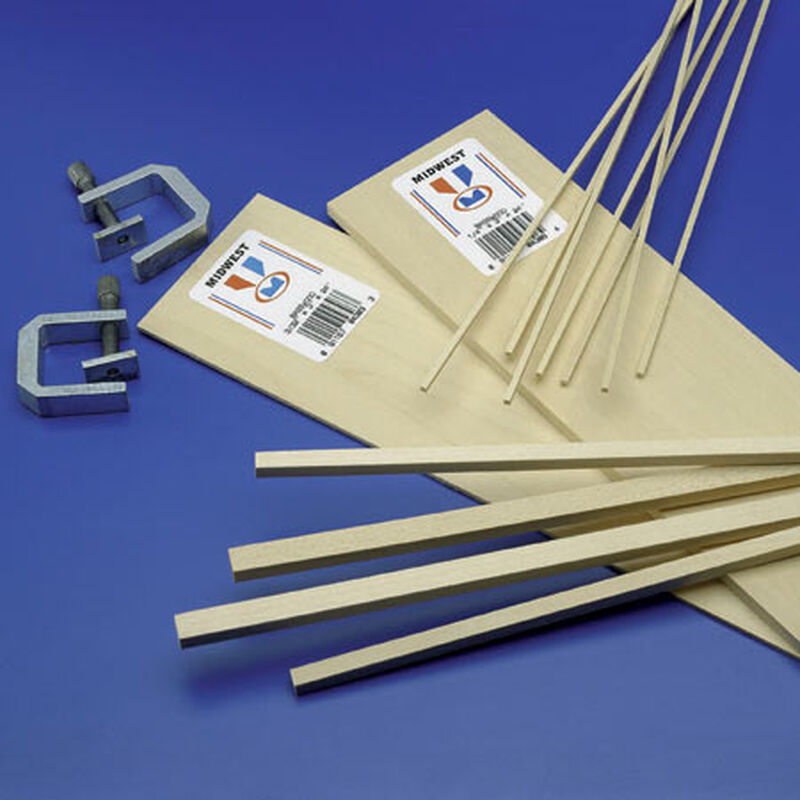 Basswood Strips, 1/16 x 1/4 x 24" (20)