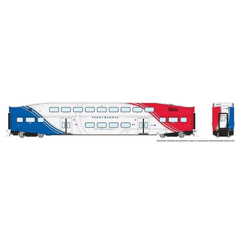 HO BiLevel Commuter Car FrontRunner Coach Unlettered