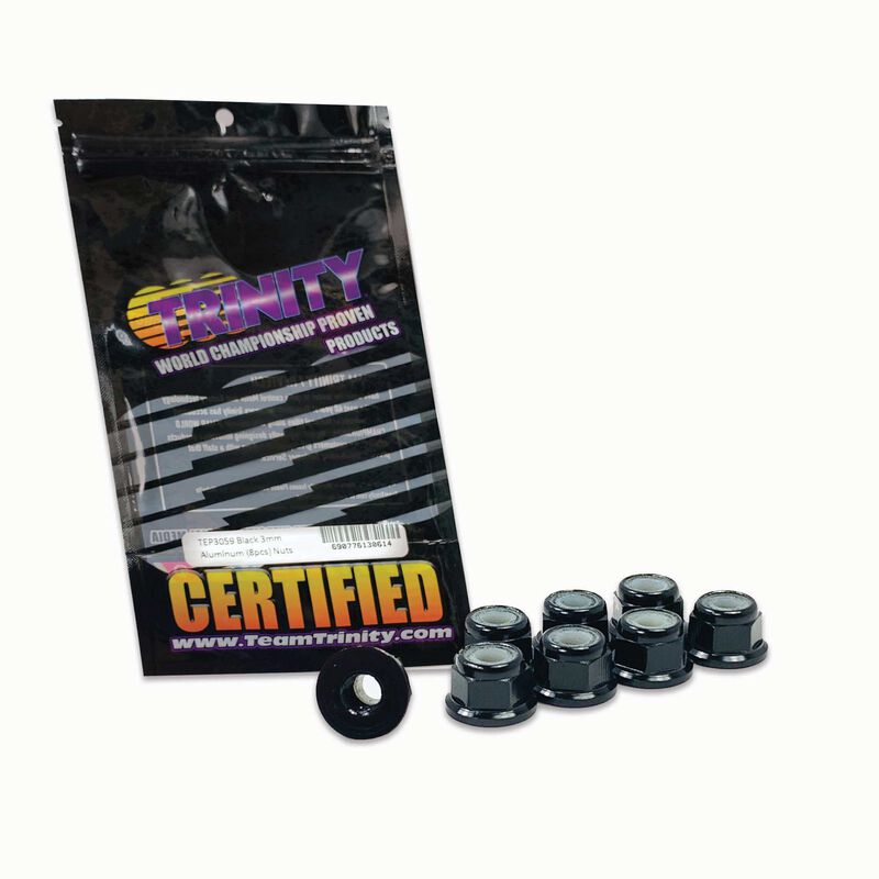 3mm Aluminum Flanged Locknuts, Black (8)