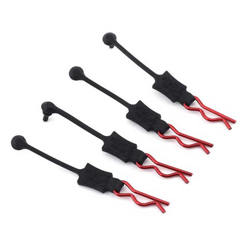Body Clip Retainers 1/8 Scale, Red (4)