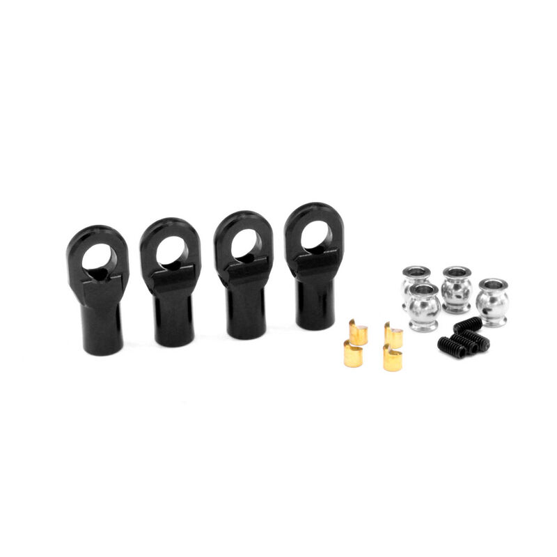 Machined Rod Ends Black - Straight M4