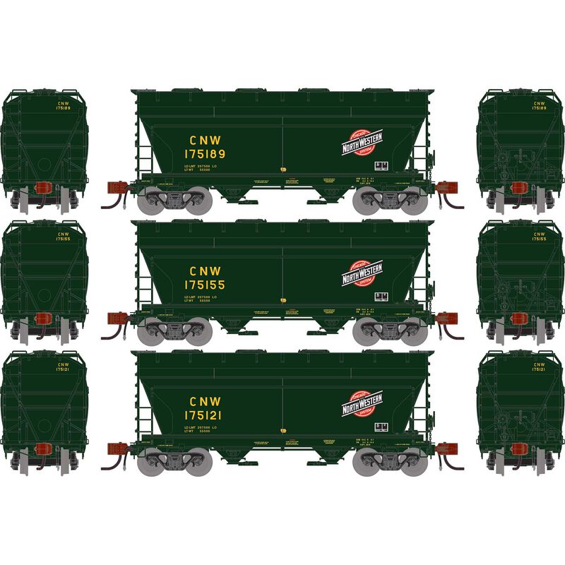 N  ACF 2970 Covered Hopper, CNW #175121/175155/175189 (3)