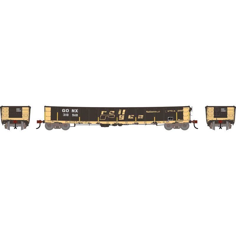 HO ATH 52' Mill Gondola, Primed For Grime CarKnocker GONX 'White Stencil' w/Reflectors V2 #310940