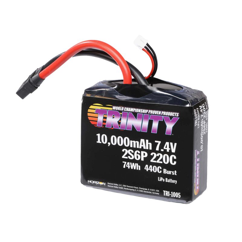 7.4V 10,000mAh 2S6P 220C Drag Racing LiPo Battery, XT90