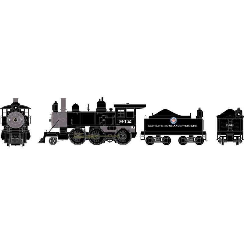 HO RTR Old Time 2-6-0 Mogul, D&RGW #942