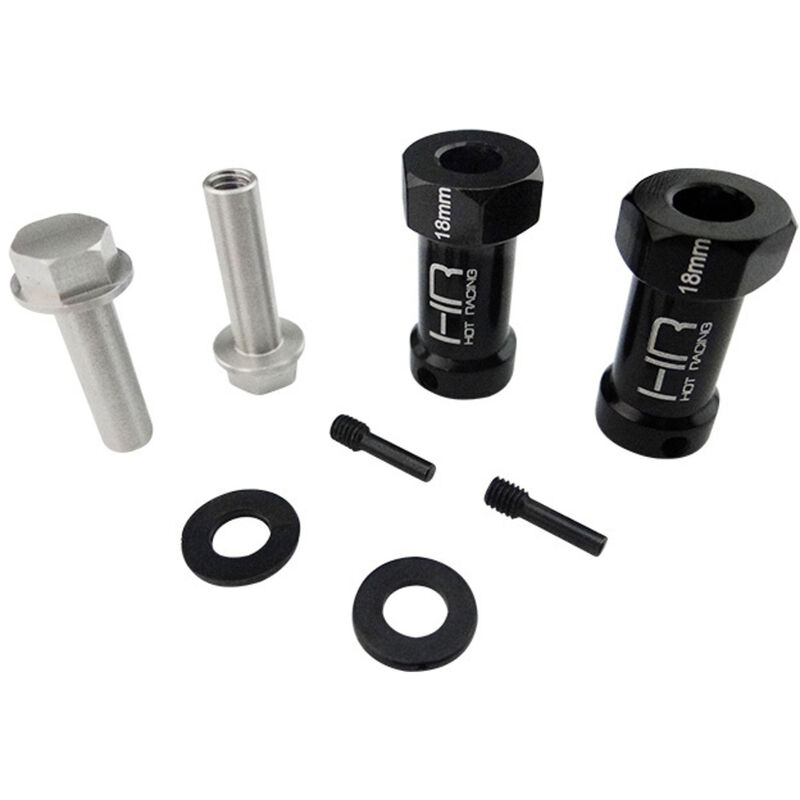 18mm Wheel Hub Extensions 12mm Hex (2):  SCX, Wraith
