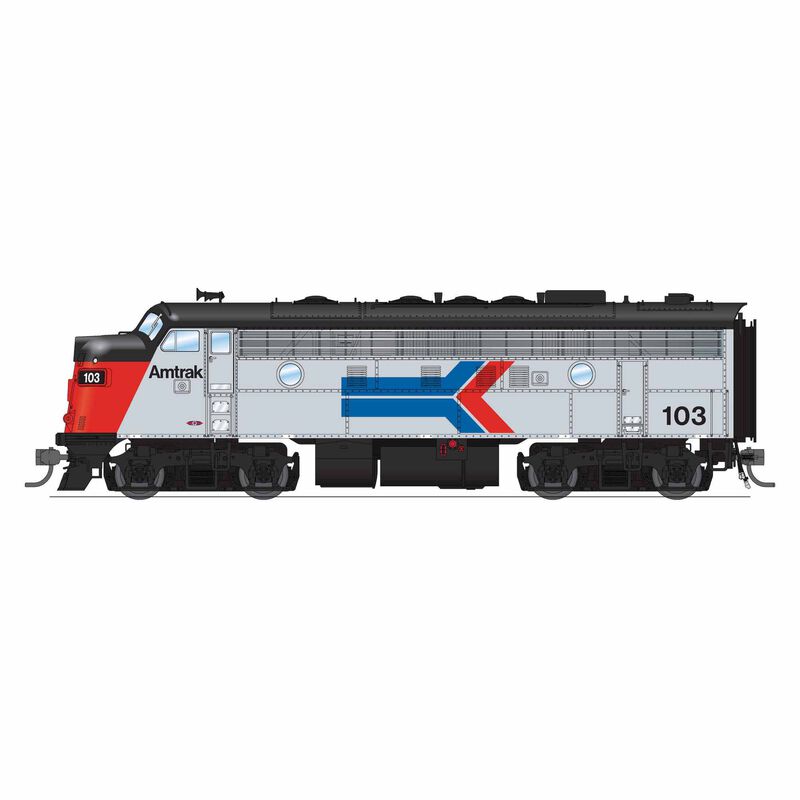 HO EMD F7 A/B Phase 1 Scheme A-unit No-Sound / DCC-Ready, Unpowered B , Amtrak 103/153