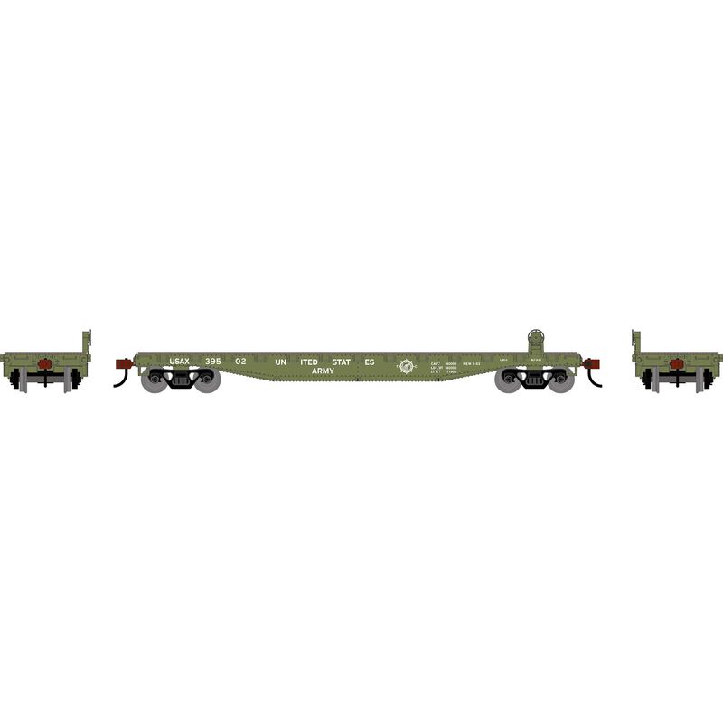 HO RND 50' Flat Car, USAX #39502