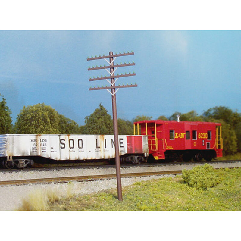 HO 4-Arm Telephone Poles (12)
