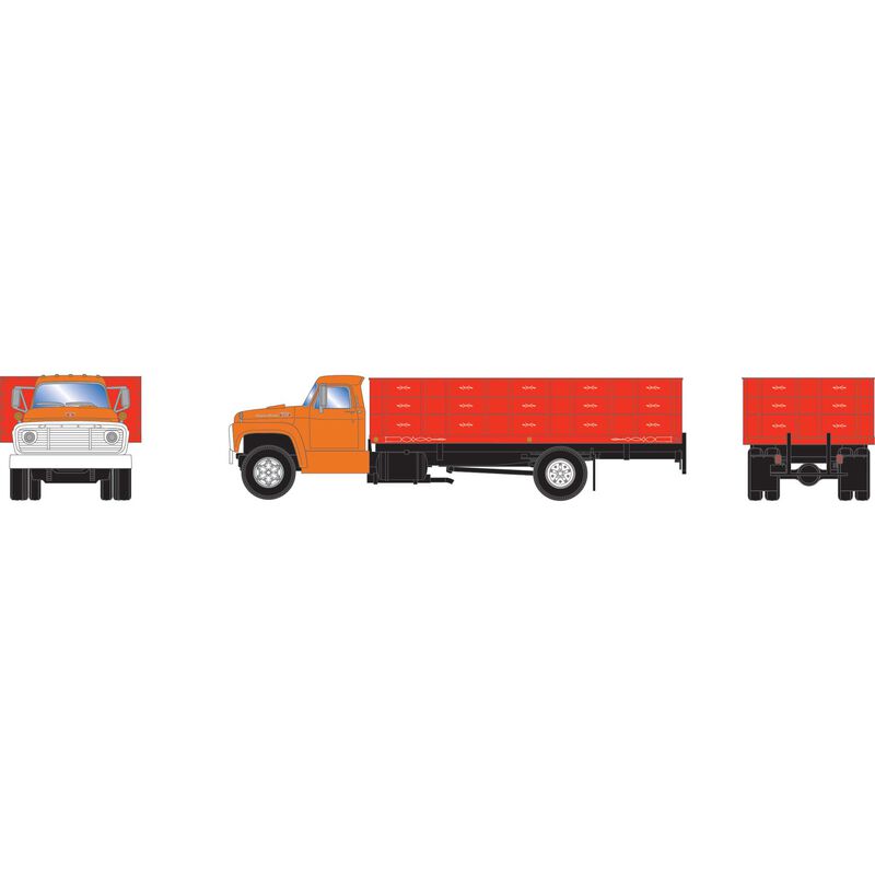 HO Ford F-850 Grain Truck, Orange Cab