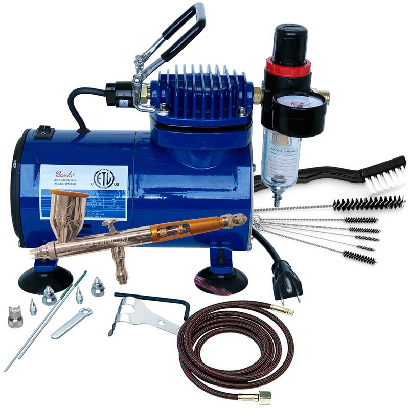 Airbrush & Compressor Package: TG3F, D500SR, & AC7