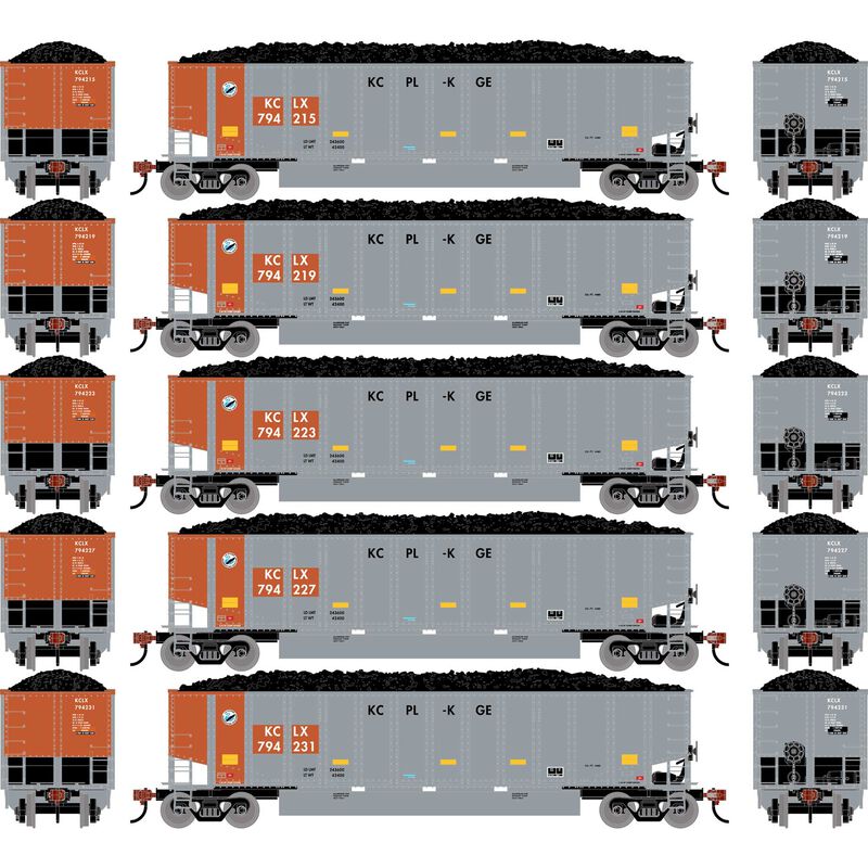 N ATH Bethgon Coalporter w/Coal Load, KCLX #794215/794219/794223/794227/794231 (5)