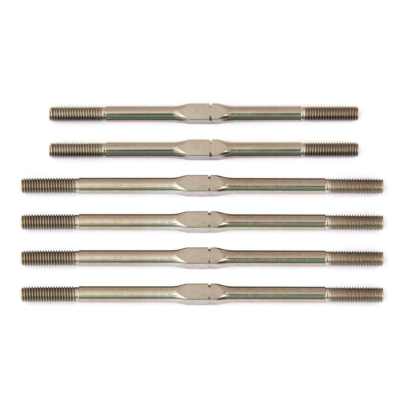 FT Titanium Turnbuckle Set, Silver: RC10T6.1