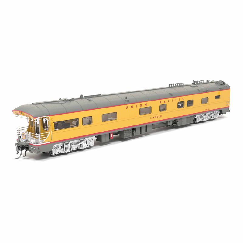 HO Union Pacific Business Car Lincoln, Yellow "Building America" Drumhead, UP #101