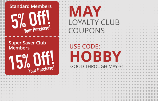 Tower Hobbies Loyalty Club Exclusive Coupon Offer. Save up to 15% off your order.